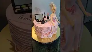 Barbie with Makeup Theme cake | cake design | Barbie cake #shortsfeed #ytshorts #cakedesign