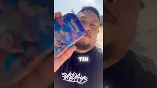 Mega Evolution Tin at the Beach 😎 #foryou #family #pokemon #pokemoncards #megaevolution #beach