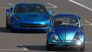 Chevrolet Corvette C7 2014 vs Volkswagen 1200 1966 at Nurburgring Nordschleife Track Day