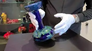 Rare Moorcroft Moonlit Blue Exhibition Candlestick