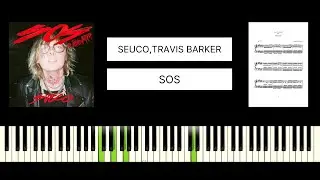 Sueco - SOS (feat. Travis Barker) BEST PIANO TUTORIAL & COVER