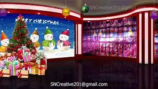 Christmas TV Studio Set 26 - Virtual Green Screen Background Loop