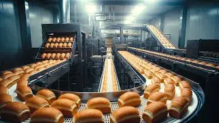 Inside a Modern Giant Bread Factory &mdash; How Wheat Grain Becomes Packaged Loaf Bread | Full Process