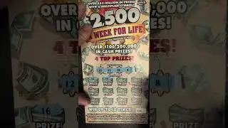2500 a week 4 life scratch off #entertainment #lottery #scratchers #shorts