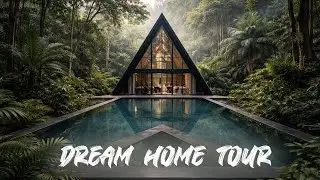Dream Home Tour | Secret Jungle House | A-Frame Glass House Jungle Retreat | Relaxing ASMR Video