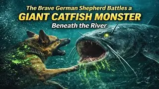 The Brave German Shepherd Battles a Giant Catfish Monster Beneath the River