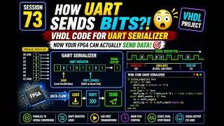 73 ~ VHDL Project : VHDL Code for UART Serializer | Now your FPGA can actually SEND data