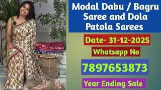 Dabu and Bagru Modal Sarees | Dola Silk Patola Saree | Dhaagaa