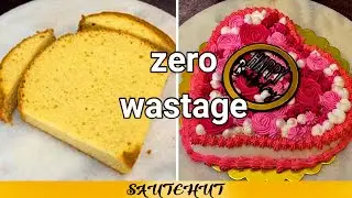 Turn round shape into heart shape/Plain strawberry cake/Minimal usage of cream/sautehut