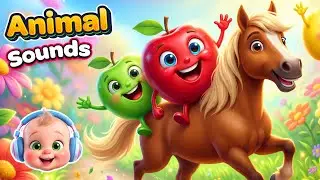Animal Sounds Song for Kids 💛🎉 | 🎶 Fun Park Dance with the apples 🍎🍏  &ndash; Baby bubu ✨