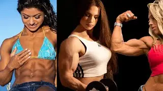 Young Fit Muscle Girls flexing Muscles 💪 FBB Workout Compilation #7