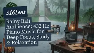 Rainy Bali Ambience: 432 Hz Piano Music for Deep Focus, Study & Relaxation