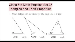 6th Std Math Practice Set 36 / Standard 6 practice set 36Q1 / Triangles & Their Properties