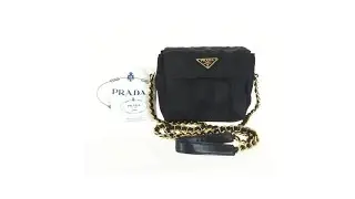 Vintage Prada Nylon Black Crossbody Bag GHW