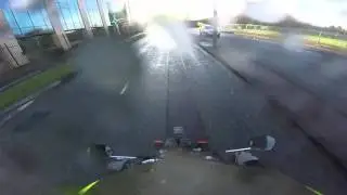 UK bad driver. Wet road sharston