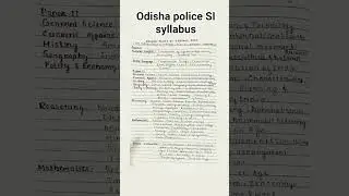 odisha police SI exam syllabus #2025 #odishapolice #examsyllabus #police #syllabus