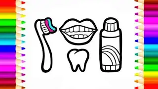 How To Draw Easy Toothbrush And Toothpaste Step By Step | Art For Kids #coloring #easydrawing #art 