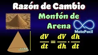 Raz&oacute;n de cambio de la altura de un Cono de Arena que aumenta con el tiempo