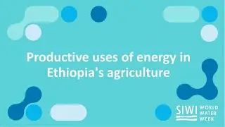 Productive uses of energy in Ethiopia's agriculture