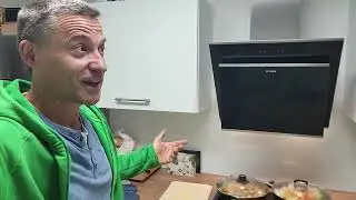 👨&zwj;🍳 Schr&auml;ge Dampfabzugshaube halb offen verwenden. Bosch Dunstabzug &uuml;ber Induktionsherd.