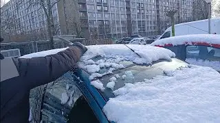 إزالة الثلج عن السيارة remove snow off the car Netherlands هولندا