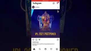 Ipl 2021 Postponed 😢