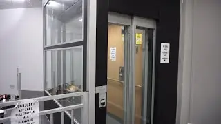 NTD screw drive glass elevator with automatic doors @ Spiralen shopping center, Norrköping, Sweden