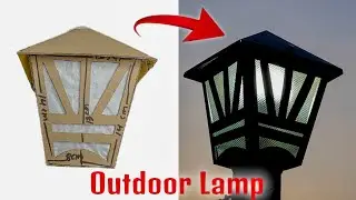 Diy outdoor decorative lamp making from cardboard | outdoor lamp | gate lamp | outdoor decorative