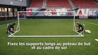 Montage du but de football mod&egrave;le P avec fixation du crochet