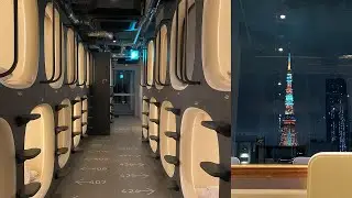 $20 Cheap But Clean Capsule Hotel in Tokyo, Japan / 9h Ninehours Hamamatsucho Solo Travel Vlog