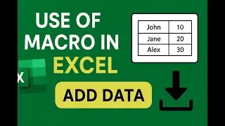How to Add Data Using Macro in Excel | Excel VBA for Beginners. #trending #excel