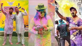 Rishabh,  Sachin, yuvraj singh & All Indian Team players playing holi today 2025