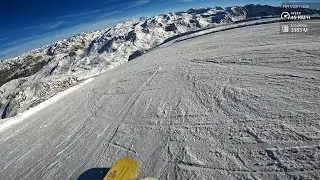 Snowboarding the Grande Motte Glacier - Early Season Tignes - 4k