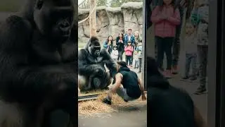 Gorilla Laughs After Man Fails His Backflip Watch This Epic Reaction #funny #animals #viral