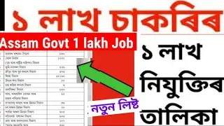 Assam 1 Lakh Jobs Full Details 2022 | 1Lakh Vacancy List department wise and Post Wise