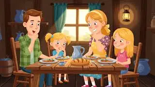 Happy Family Dinner 🍲💖 | Cute Cartoon Story for Kids #Shorts