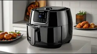 Air Fryer, Large 5.3 QT Capacity, Digital Display, 3 Cooking Modes #viral