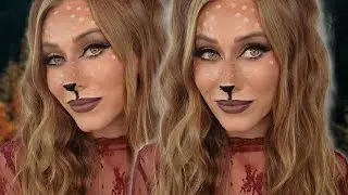 ASMR | Deer *Bambi* Halloween Makeup 🦌🤎 Whispered Voiceover with Gum Chewing 💭