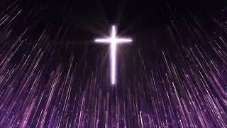 Radiant Cross in Purple Light || 1 Hour Christian Worship Background Loop
