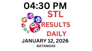 STL BATANGAS  4:30 PM LIVE DRAW  January 12, 2026