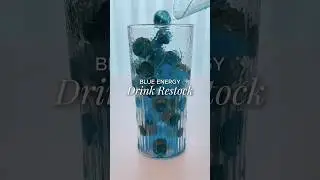 Make blue energy summer drink #foodasmr #asmrdrinking #satisfying #easyrecipe