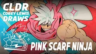 Pink Scarf Ninja (Boxcar City Rush) Corey Lewis Draws 