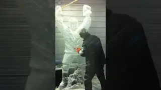 Hockey Player Ice Carving  #iceart