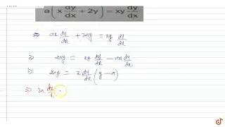 `a(x(dy)/(dx)+2y)=x y(dy)/(dx)`