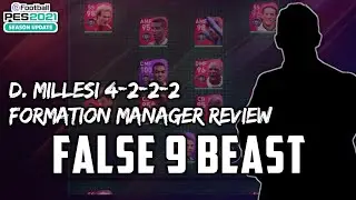 D. MILLESI  NEW UPDATED 4-2-2-2 FORMATION MANAGER REVIEW | NEW FALSE 9 FORMATION IN PES MOBILE|