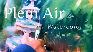 Watercolor Plein Air: Min Kim Captures the Tranquility of a Garden Fountain