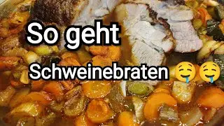 Traditioneller Schweinebraten auf dem  Gasgrill zubereitet, mit Gelinggarantie !!