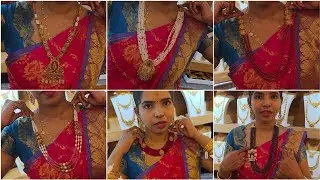 2 Grams Gold Necklace Chain Haram Beads Choker Gold Antique Jewellery Russian Ruby  Emerald Look set