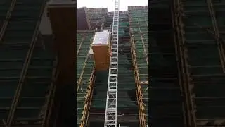Rack and pinion construction elevator at building site, Xiamen Comwinning