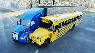 Trucker charged with a preventable accident after a school bus hits his rig. Was this preventable?
